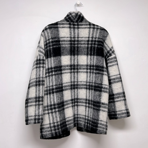 Horses Atelier White & Black Wool Plaid Jacket Size 1 - Picture 2 of 6